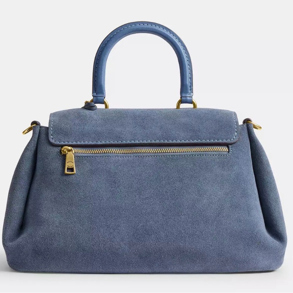 Coach Slouchy Rogue Top Handle Bag - Brass Light Denim UU - Picture 3 of 5